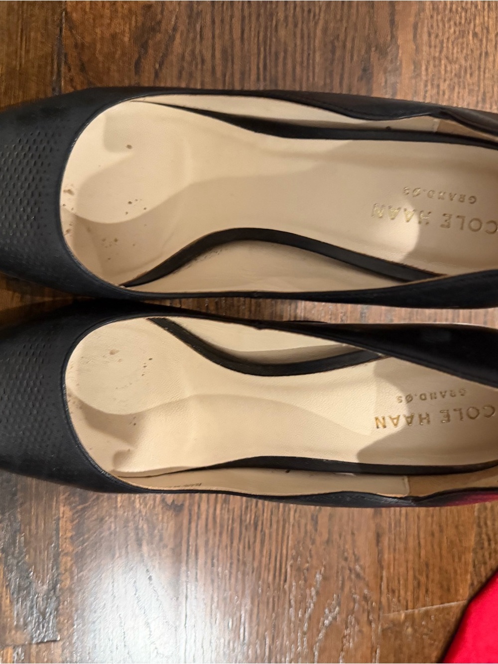 Cole Haan Black Pointed Toe Leather Flats